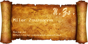 Miler Zsuzsanna névjegykártya